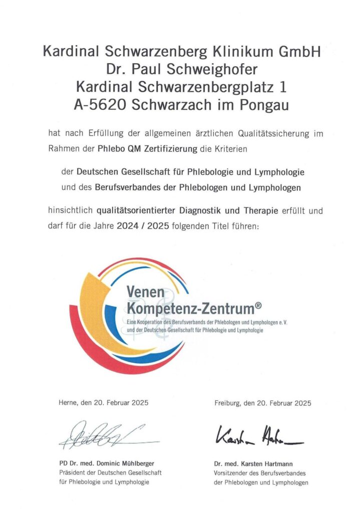 Venenzentrum Zertifikat